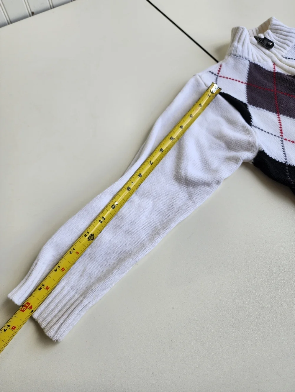 Est. 1989 Place Kids sweater White Gray 1/4 Zip Mock Neck Boys Size S 5/6
